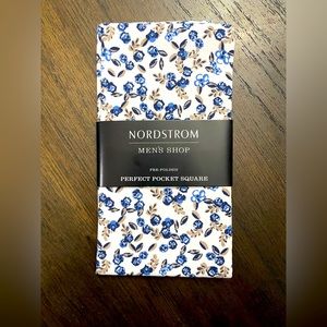 Nordstrom Perfect Pocket Square // Blue, Cream, and White Floral pattern